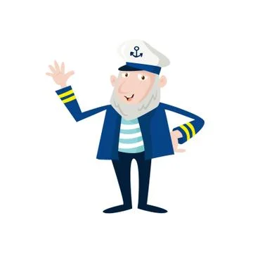Vector Illustration Sailor Man Character. Stock Illustration