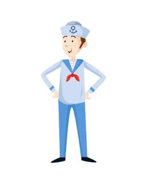 Vector Illustration Sailor Man Character. Stock Illustration