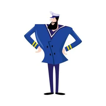 Vector Illustration Sailor Man Character. Stock Illustration