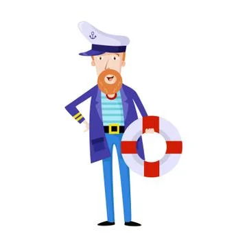 Vector Illustration Sailor Man Character. Stock Illustration