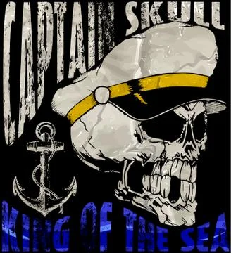 Vector illustration of sailor skull T shirt Graphic Design Stock Illustration