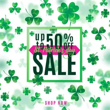 Vector illustration of saint Patrick day sale poster Stock Illustration