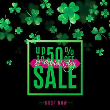 Vector illustration of saint Patrick day sale poster Stock Illustration