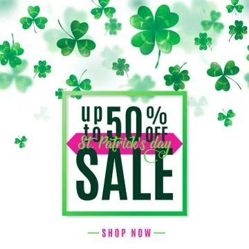 Vector illustration of saint Patrick day sale poster Stock Illustration