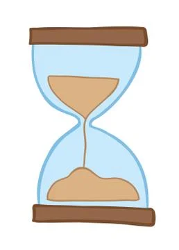 Vector illustration sand watch. Hand drawn. Stockillustratie