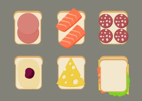 Vector illustration of sandwiches. Stock Illustration