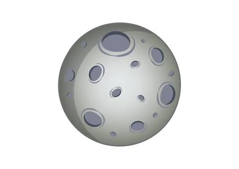 Vector illustration of satellite moon isolated on white background Stock Illustration