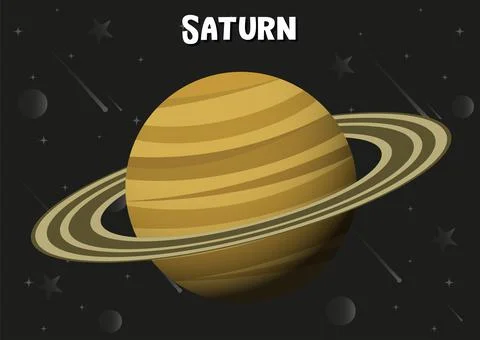 Vector illustration of Saturn planet Stock Illustration