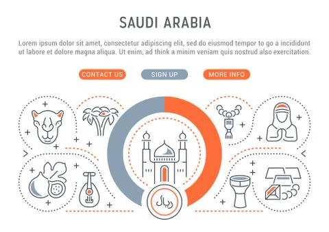 Vector Illustration of Saudi Arabia. Stock Illustration