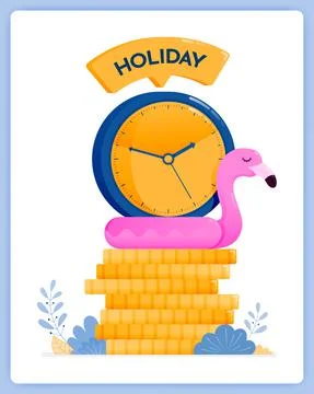 Vector illustration of saving up for holidays at end year. plan your vacation Illustrazione stock