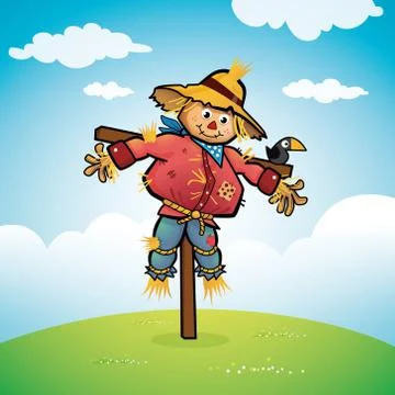 A vector illustration of a scarecrow Stock Illustration