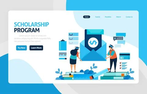 Vector illustration of scholarship education program, learning abroad. financ Stock Illustration