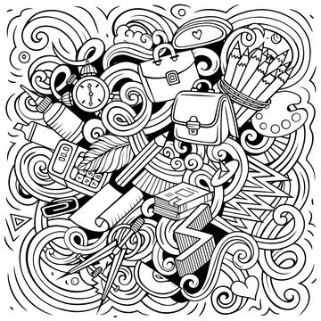 Vector illustration of school and education objects Stock Illustration