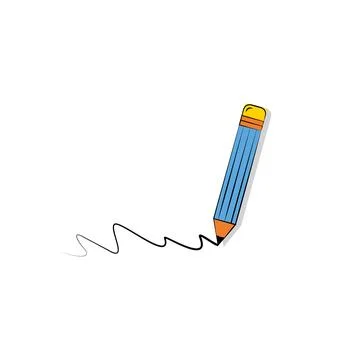 Vector illustration with school and office supplise laing on desk. Paper, pencil Stock Illustration