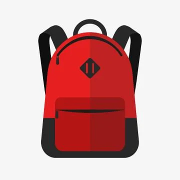 Vector illustration of school Bag, Backpack, isolated on white background. Stock Illustration