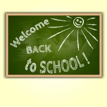 Vector illustration of school blackboard with Back To School text Stock Illustration