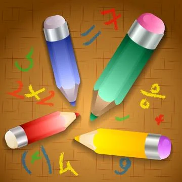 Vector illustration of school pencils Stock Illustration