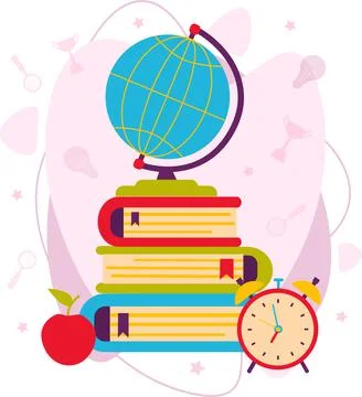 Vector illustration of school subjects. School subjects. Stock Illustration