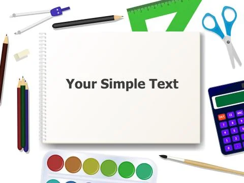 Vector illustration of school supplies tools Stock Illustration