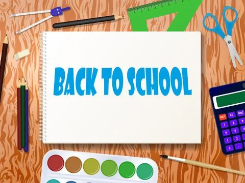 Vector illustration of school supplies tools Stock Illustration