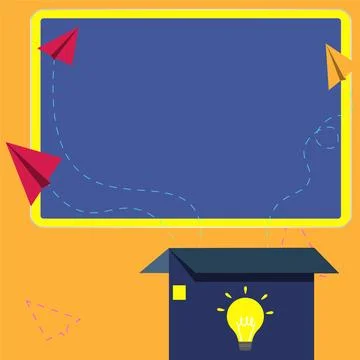 Vector illustration with school whiteboard. Papers contain brand new important Stock Illustration