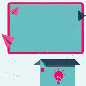 Vector illustration with school whiteboard. Papers contain brand new important Illustrazione stock