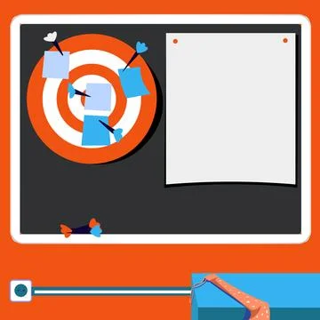 Vector illustration with school whiteboard. Papers contain brand new important Illustrazione stock