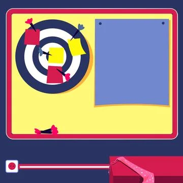 Vector illustration with school whiteboard. Papers contain brand new important Stock Illustration