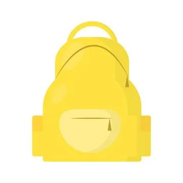 Vector illustration of school yellow backpack in flat style Illustrazione stock