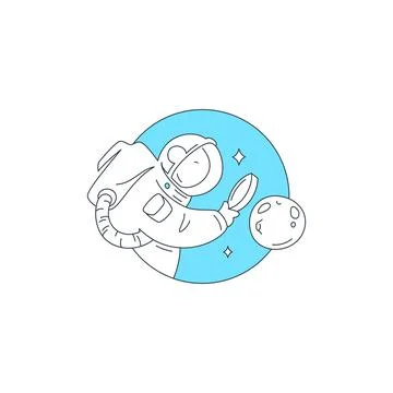 A vector illustration for science education. People exploring the cosmos. An  Stock Illustration