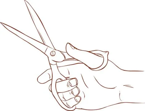 Vector illustration of a scissors in hand Stock Illustration
