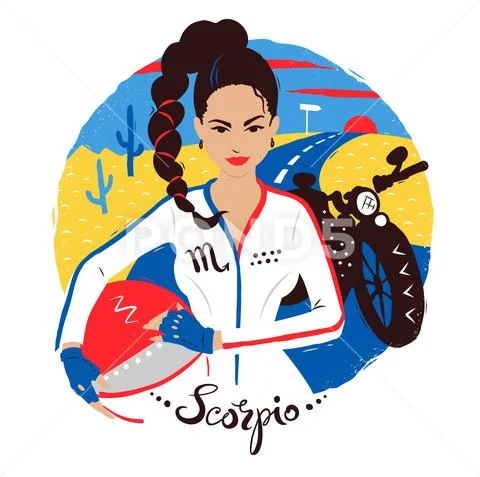 Vector illustration of Scorpio zodiac sign. Stock Illustration