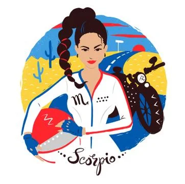 Vector illustration of Scorpio zodiac sign. Stock Illustration