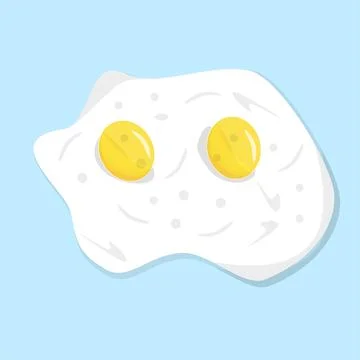 Vector illustration of scrambled eggs, healthy breakfast Stock Illustration
