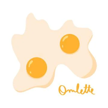 Vector illustration of scrambled eggs. Stock Illustration