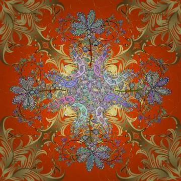 Vector illustration. Scribble, sketch, doodle on yellow, neutral and orange colo Stock Illustration