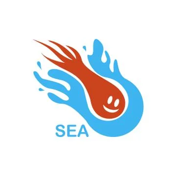 Vector illustration of sea octopus in it Stock Illustration