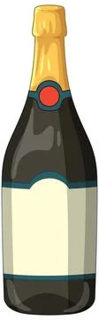 Vector Illustration of a Sealed Champagne Bottle with Blank Label Stock Illustration