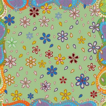 Vector illustration. Seamless background. Seamless pattern with colorful paisley イラスト素材