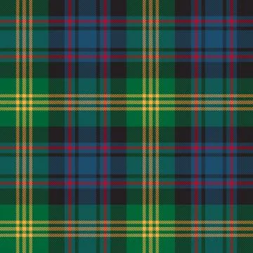 Vector illustration of seamless blue and green tartan background Stock Illustration