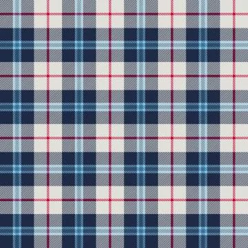 Vector illustration of seamless blue and white tartan background Stock Illustration