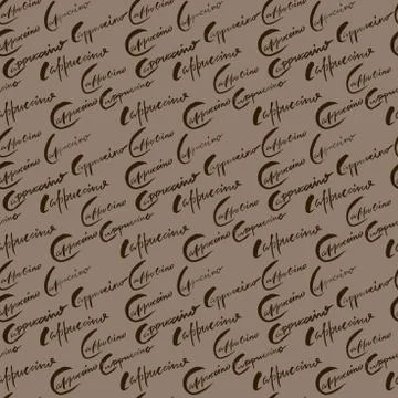 Vector illustration of seamless coffee pattern. Cappuccino coffee Illustrazione stock
