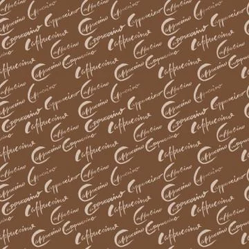 Vector illustration of seamless coffee pattern. Cappuccino coffee イラスト素材