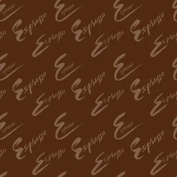 Vector illustration of seamless coffee pattern. Espresso coffee Stock Illustration