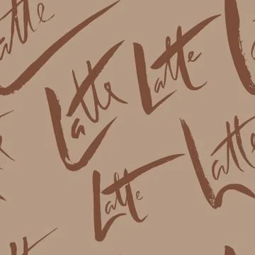 Vector illustration of seamless coffee pattern. Latte coffee Illustrazione stock