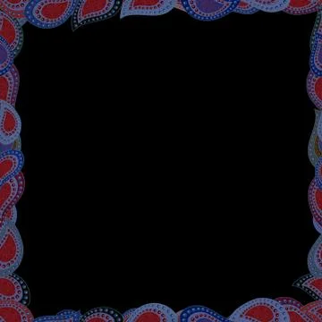 Vector illustration. Seamless. Comic style doodle frame consists of red, blue an イラスト素材