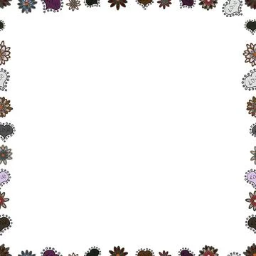 Vector illustration. Seamless. Comic style doodle frame consists of white, brown Stock Illustration