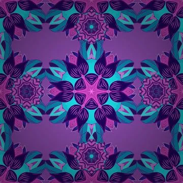 Vector illustration. Seamless flower pattern can be used for sketch. Flowers on Illustrazione stock