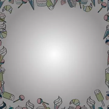 Vector illustration. Seamless. Hand drawn vector border frame doodles. Stock Illustration