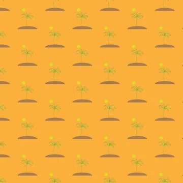 Vector illustration of a seamless image of a seamless pattern of green palms 스톡 일러스트